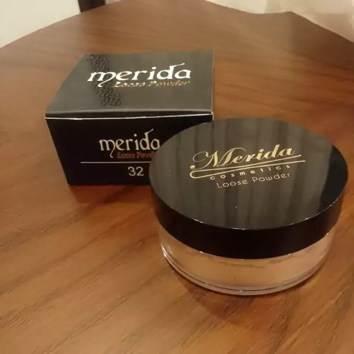 پودر تثبیت کننده آرایش مریدا loose powder 32 پودر فیکس رنگ روشن  merida پودر فیکساتور