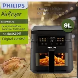 سرخ کن فیلیپس Philips سرخکن بدون روغن رژیمی 9 لیتری جلو پنجره دو المنت داخل استیل صفحه لمسی 12 برنامه ارسال رایگان