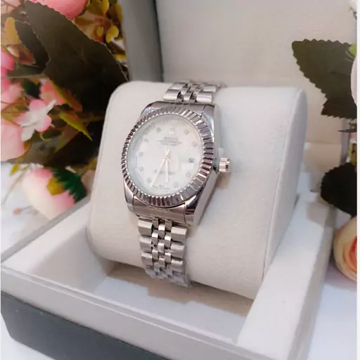 ساعت رولکس مردانه DATEJUST با کیفیت سیلور صفحه صدفی تاریخ دار