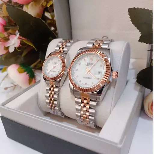 ساعت رولکس ست DATEJUST با کیفیت سیلور مسی صفحه صدفی تاریخ دار