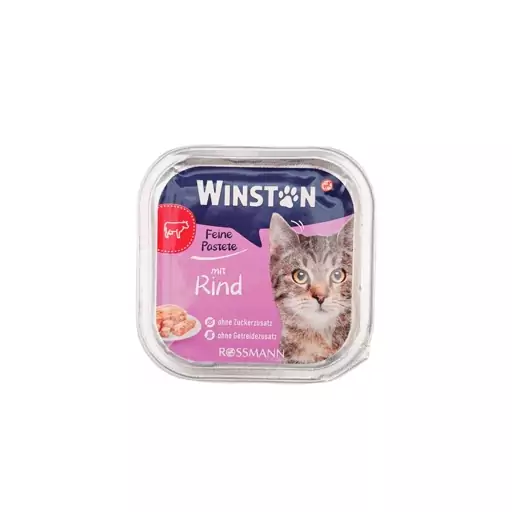 ووم گربه با طعم گوشت 100 گرمی وینستون (winston)