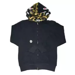 سویشرت مردانه مشکی سبز چریکی بیپ Bape