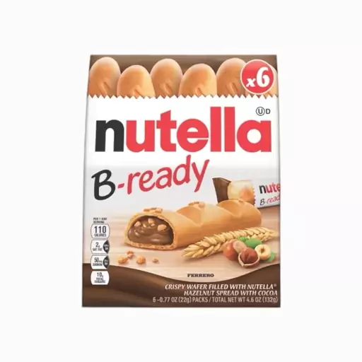 ویفر بیسکویت نوتلا NUTELLA مدل B-READY فندقی 6 عددی