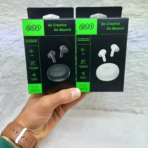 ایرپاد (هدفون بی سیم) شیائومی مدل QCY T13 Anc2 ا Xiaomi QCY T13 Anc2 Headphone با گارانتی شرکتی رنگ سفید و مشکی