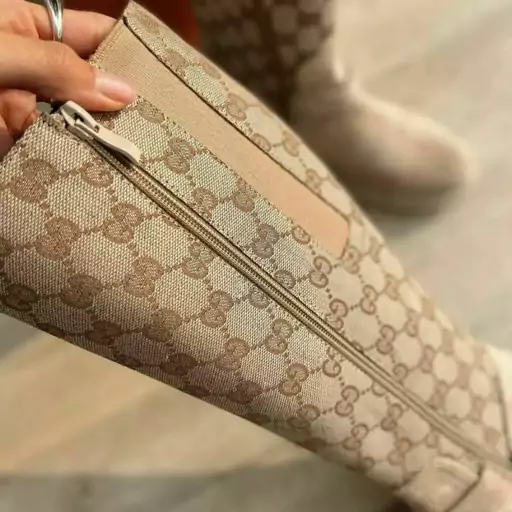 بوت گوچی کرمی لژدار زنانه دخترانه نیمبوت نیم بوت پوتین چکمه کفش کرم GUCCI مجلسی بلند پاشنه دار اسپرت اسپورت طبی صدشصچار