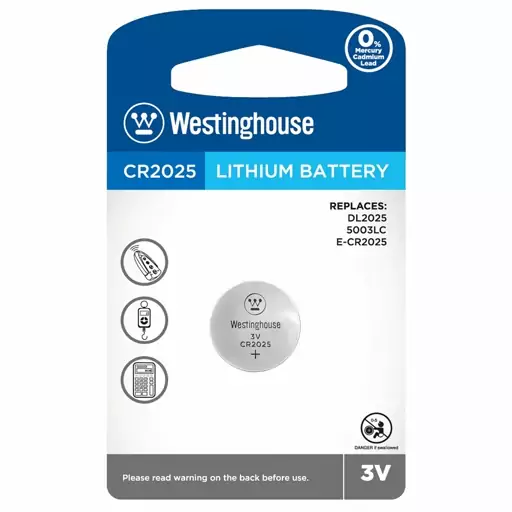 باتری سکه ای CR2025 لیتیومی Westinghouse ریموتی