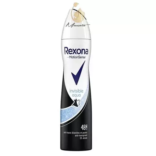 اسپری بدن ضد تعریق زنانه رکسونا Rexona مدل اینویسیبل آکوا 200 میل