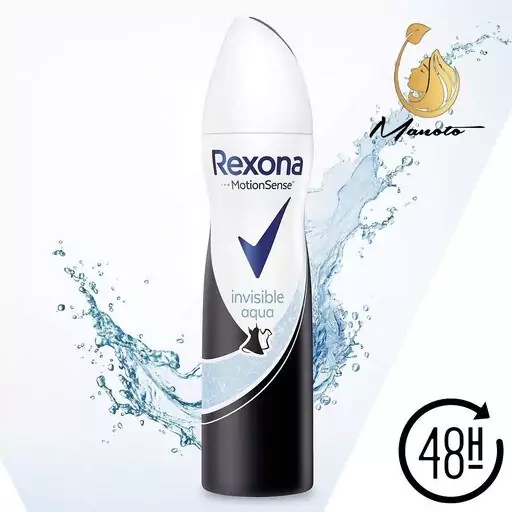 اسپری بدن ضد تعریق زنانه رکسونا Rexona مدل اینویسیبل آکوا 200 میل