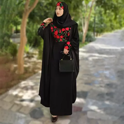 عبا زنانه مشکی شیک مناسب استفاده روزمره