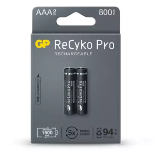 باتری شارژی نیم قلمی پروفشنال جی پی gp recyko pro   800mah