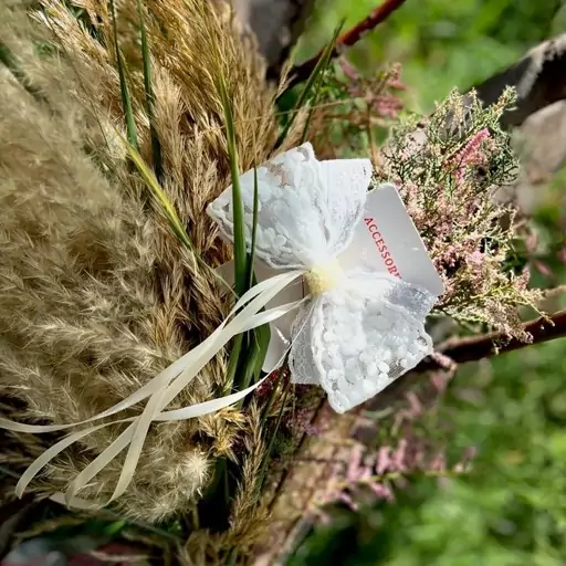 گل سر سفید گیره مو سفید دخترانه