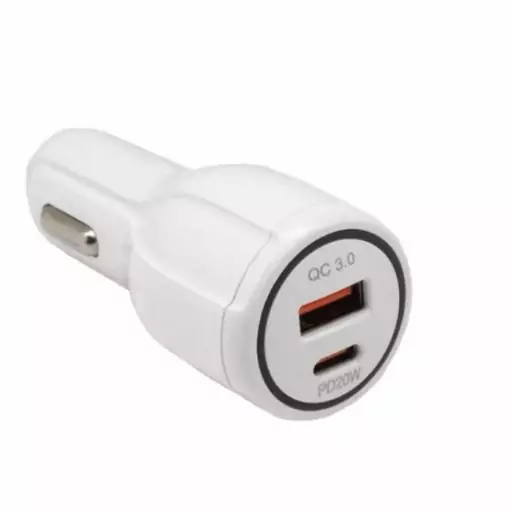 شارژر فندکی ماشین فست شارژ(شارژر ماشین)دو پورت USB و PD