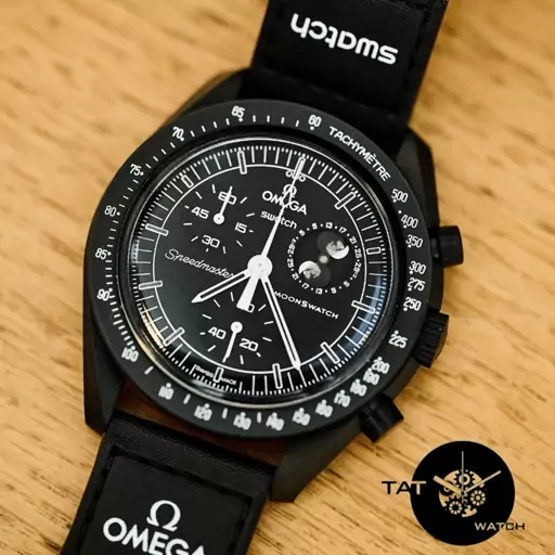 ساعت مچی اسپرت امگاسواچ اسنوپی مون فاز مشکیomega swatch snoopy یک سال گارانتی جعبه ارسال رایگان در رنگبندی