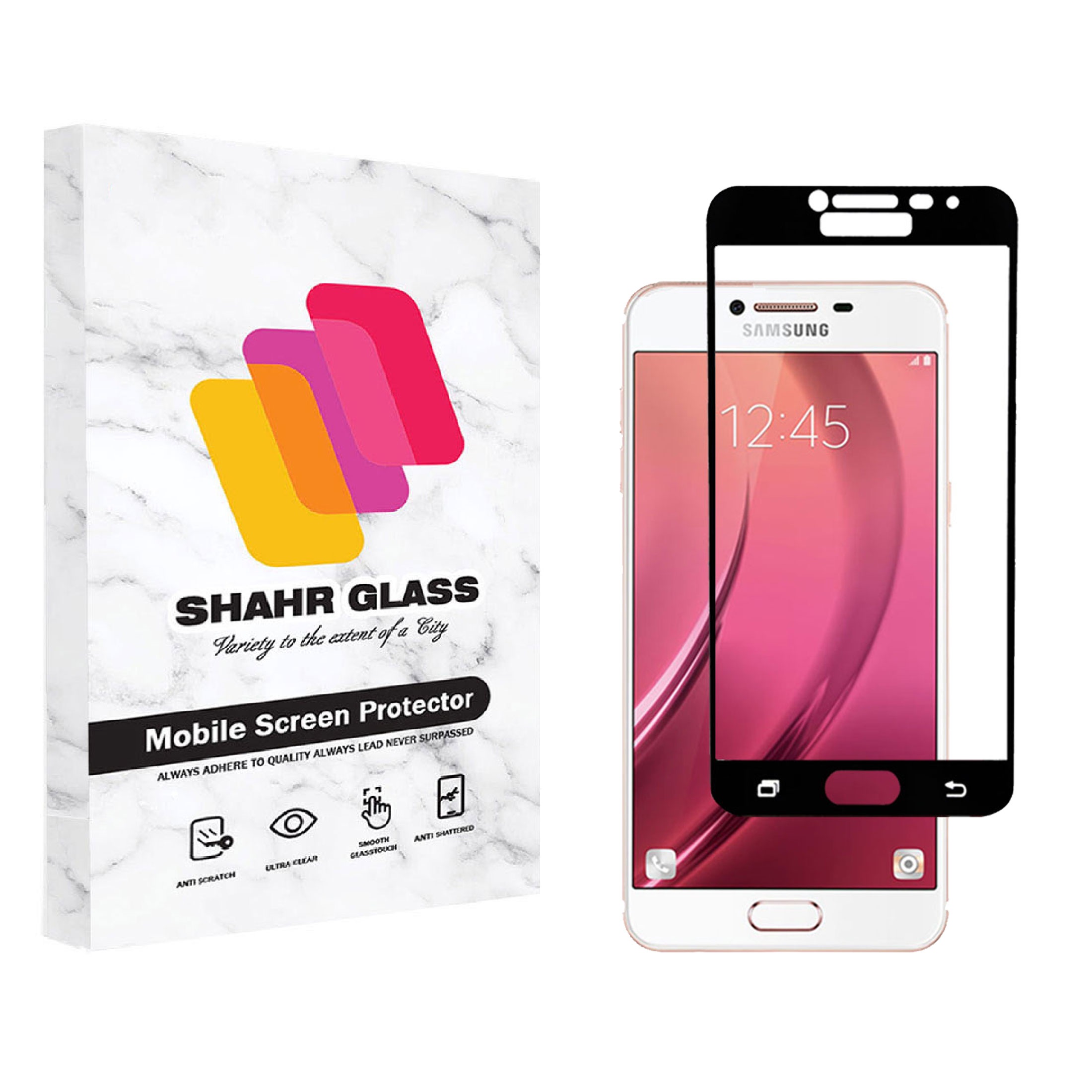 محافظ صفحه نمایش شهر گلس مدل فول Full مناسب برای گوشی موبایل سامسونگ Galaxy C5
