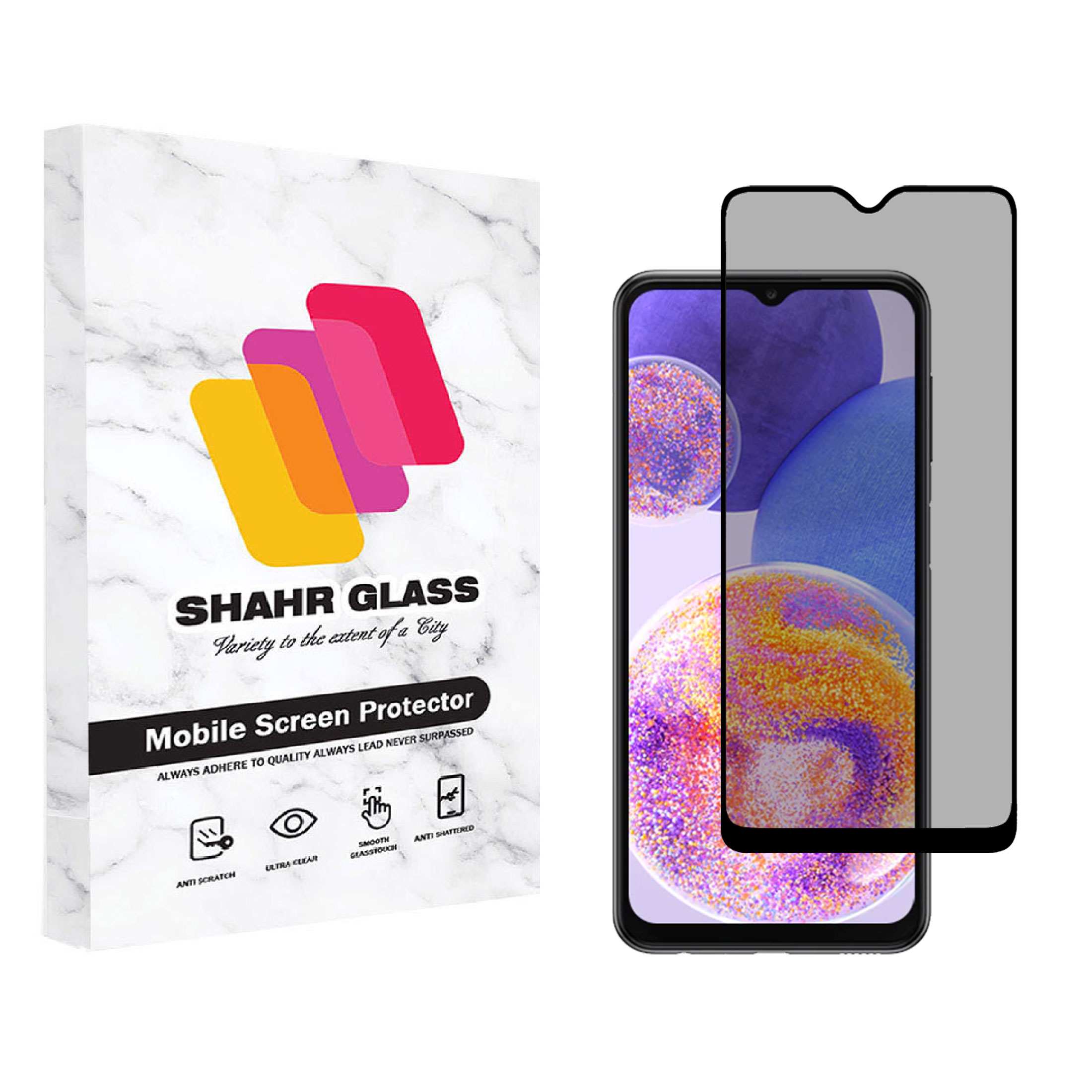 محافظ صفحه نمایش شهر گلس مدل حریم شخصی Full Privacy مناسب برای گوشی موبایل سامسونگ Galaxy A23