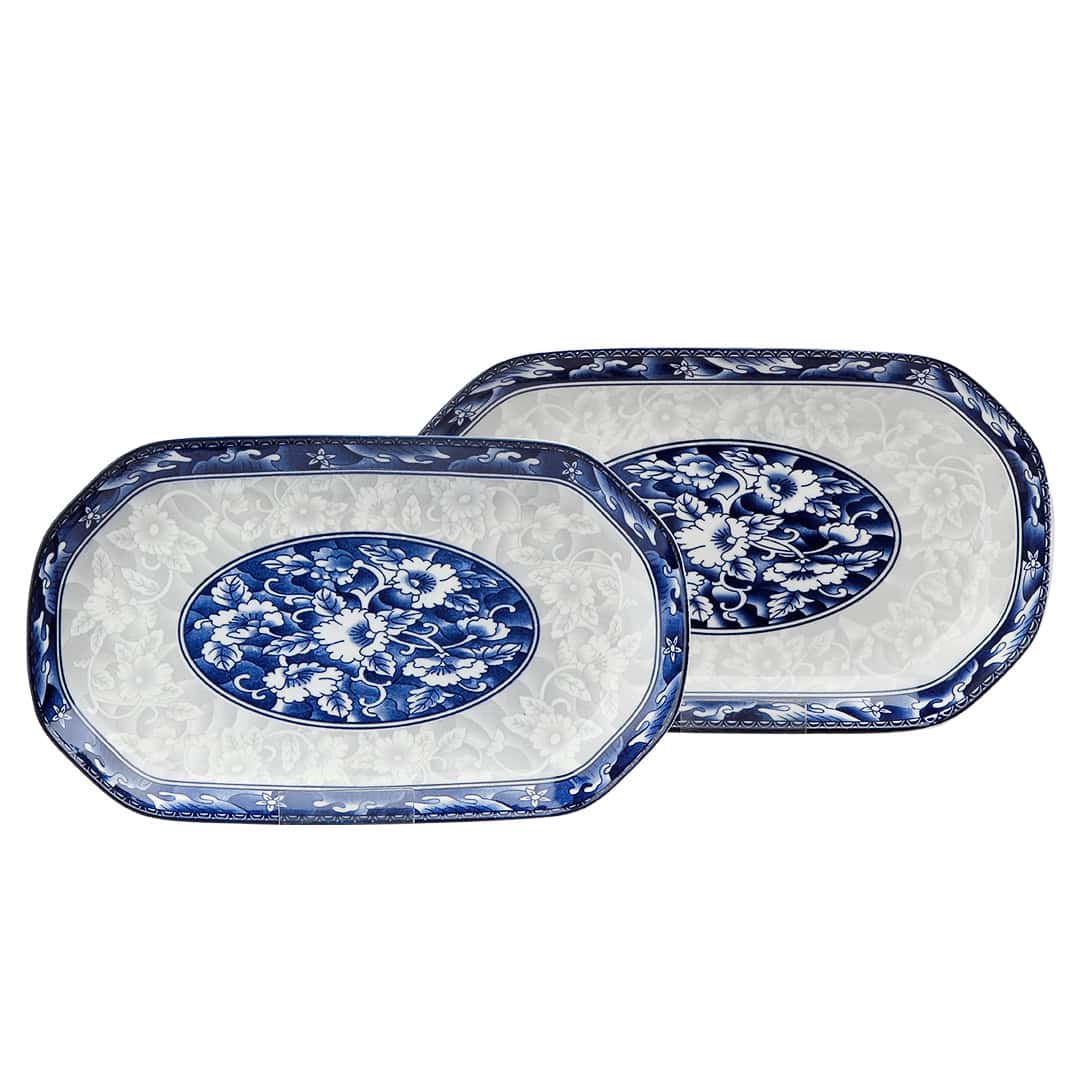 دیس چینی قلم آبی سایز 18×32 سانتیمتر (ست دو عددی)