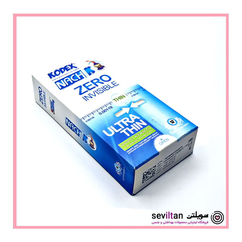 کاندوم نازک کدکس مدل Zero Invisible بسته 12 عددی