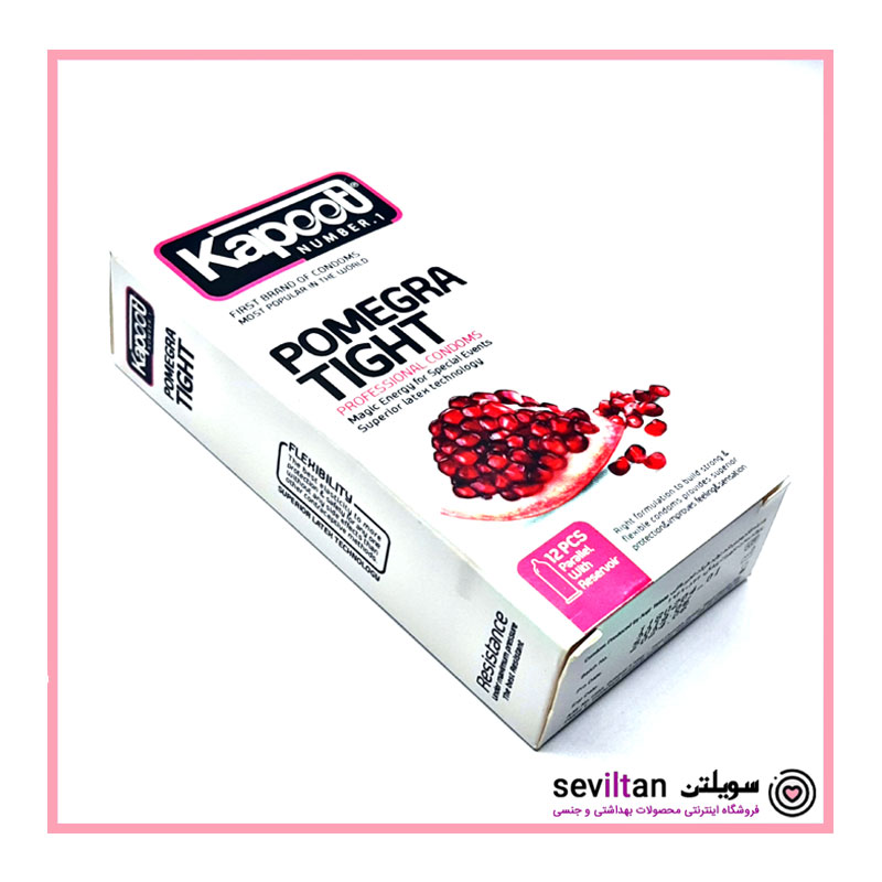 کاندوم کاپوت مدل پومگرا تایت Pomegra Tight بسته 12 عددی