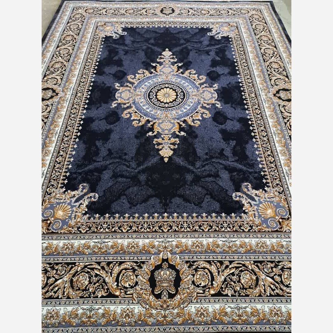 فرش مشکی ژیوا 9متری 700شانه تراکم 2100 نخ ورژن مشکی 