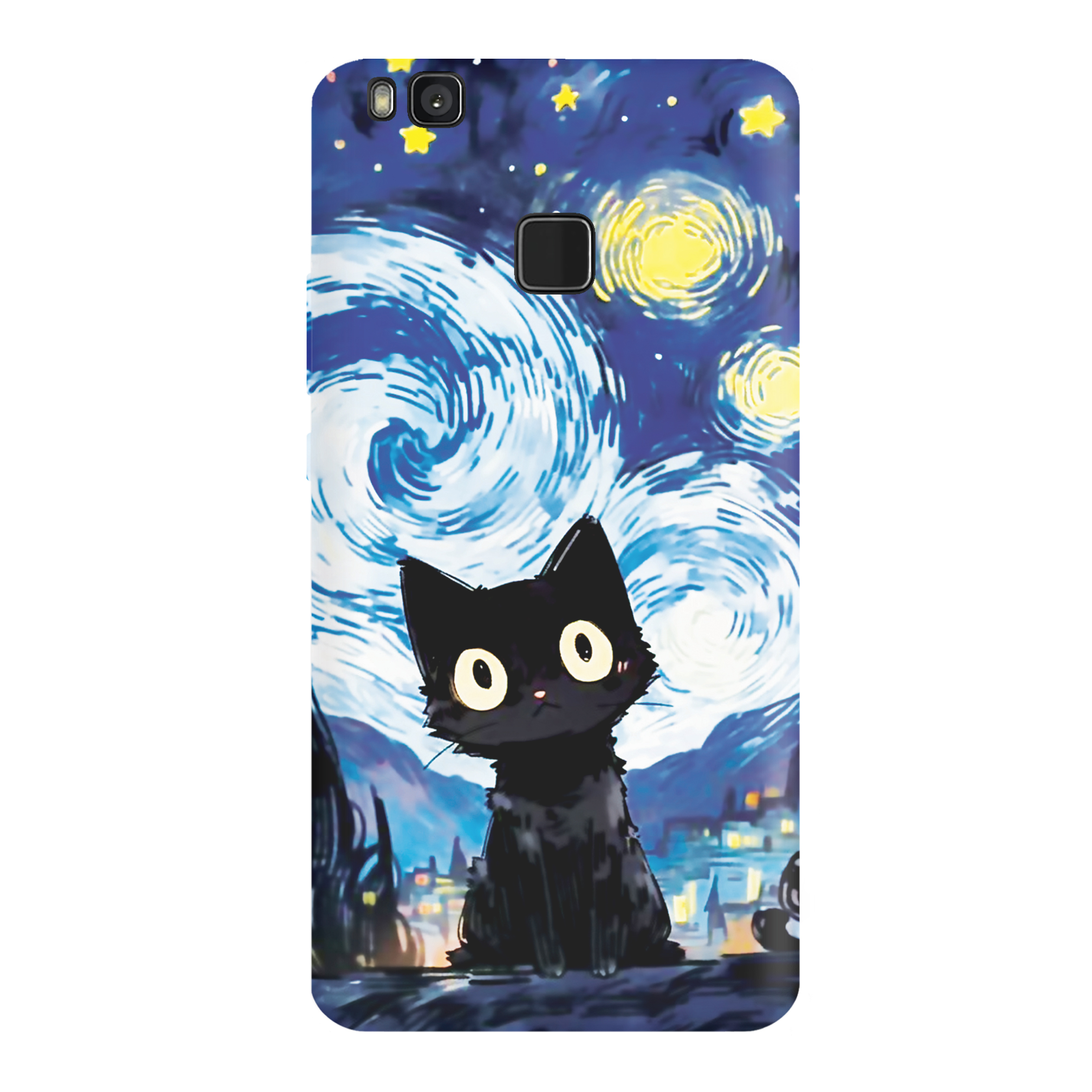 قاب گوشی هواوی P9 LITE طرح گربه شب پرستاره