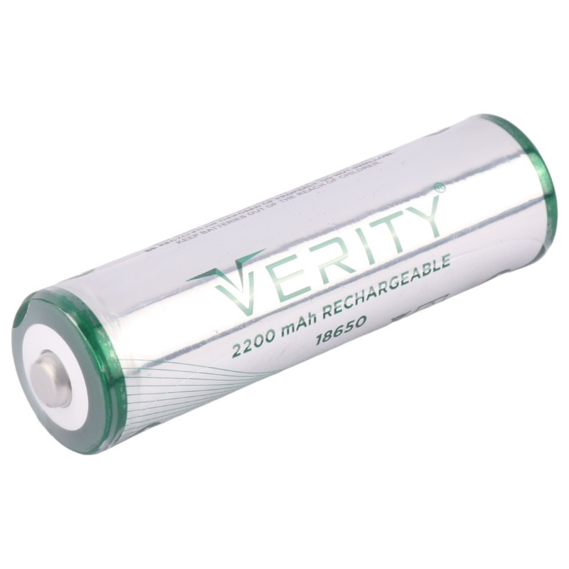 باتری شارژی 2200 میلی آمپر سر تخت 18650 برند VERITY