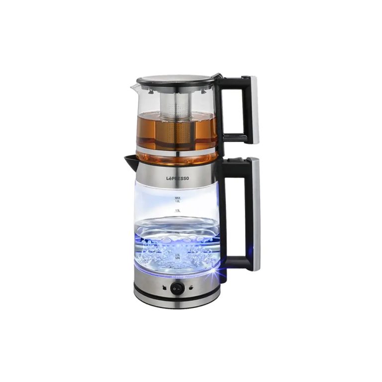 کتری برقی چای‌ساز ترک لپرسو مدل Glass Kettle با بدنه شیشه‌ای