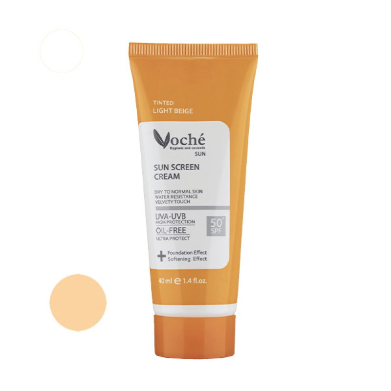 کرم ضد آفتاب رنگی وچه SPF 50 مدل ULTRA PTOTECT ضد آب ، محافظ UVA و UVB مناسب پوستهای خشک و معمولی حجم 40 میلیلیتر
