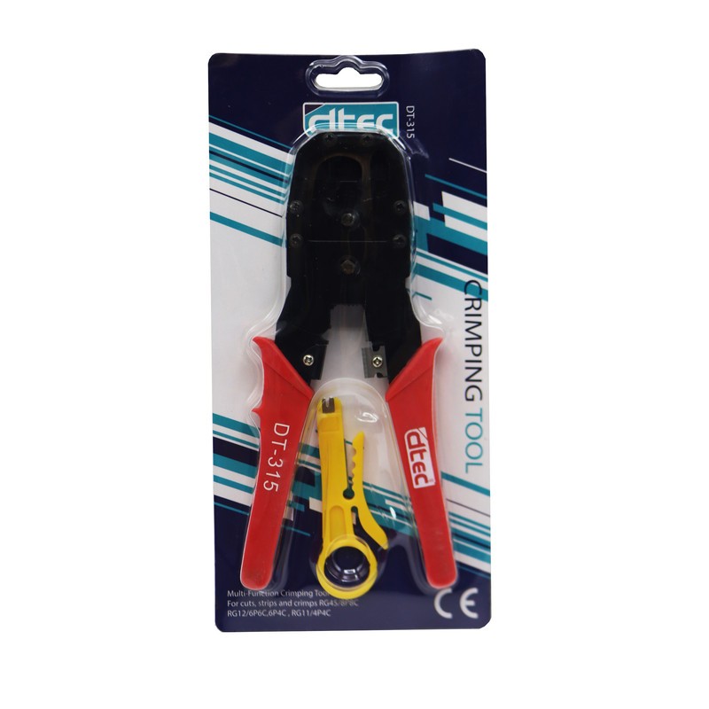 آچار سوکت زن شبکه و تلفن  دی تک مدل YP-DT-315-20CM سایز 8 اینچ  به همراه یک عدد استریپر