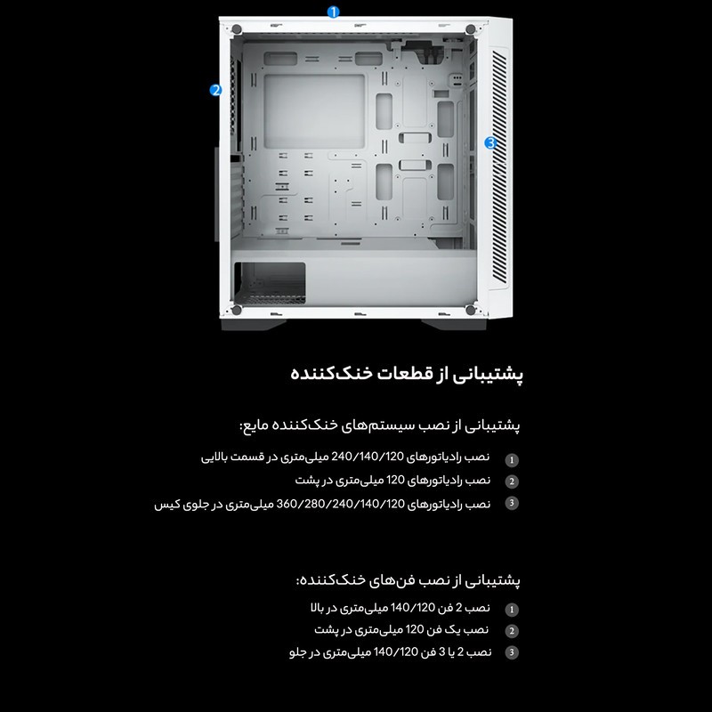 کیس کامپیوتر دیپ کول مدل MATREXX 55 V3 ADD-RGB WH 3F