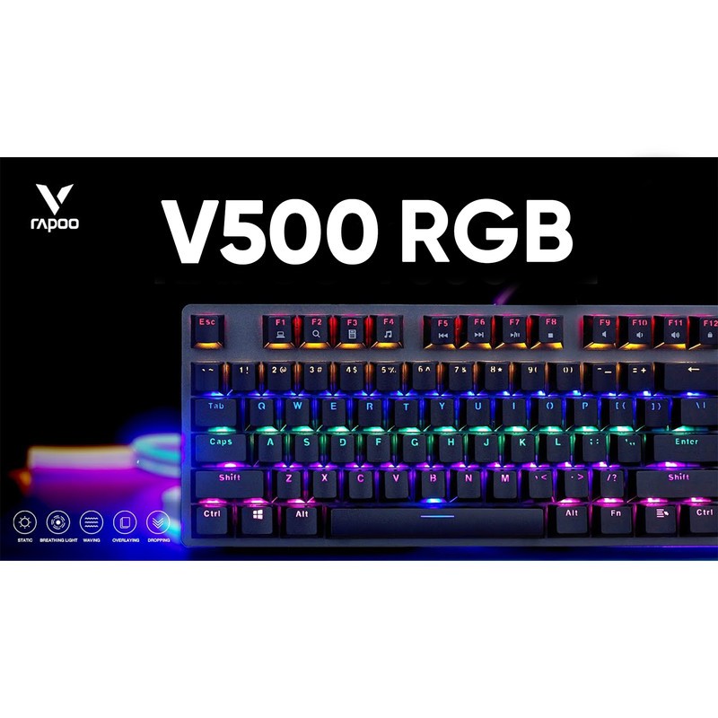 کیبورد مخصوص بازی مکانیکی رپو مدل  V500 RGB