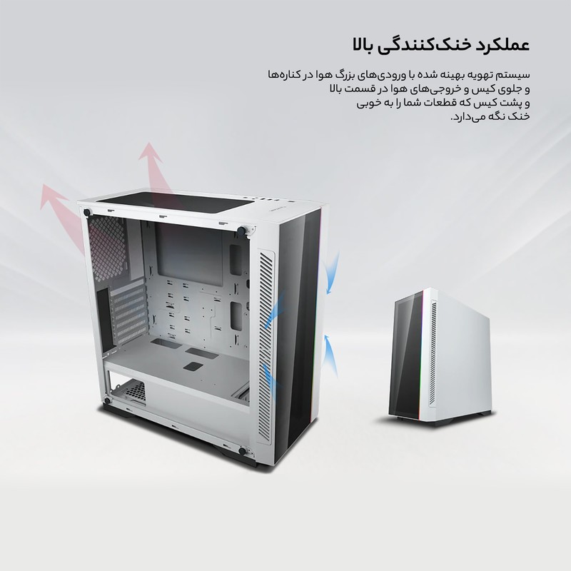 کیس کامپیوتر دیپ کول مدل MATREXX 55 V3 ADD-RGB WH 3F
