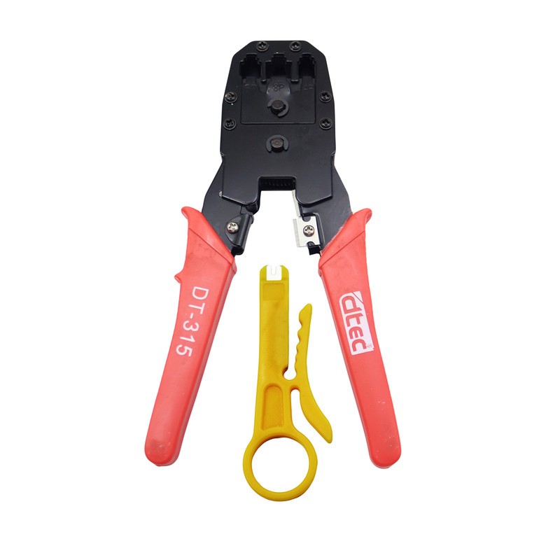آچار سوکت زن شبکه و تلفن دی تک مدل YP-DT-315-20CM سایز 8 اینچ به همراه یک عدد استریپر