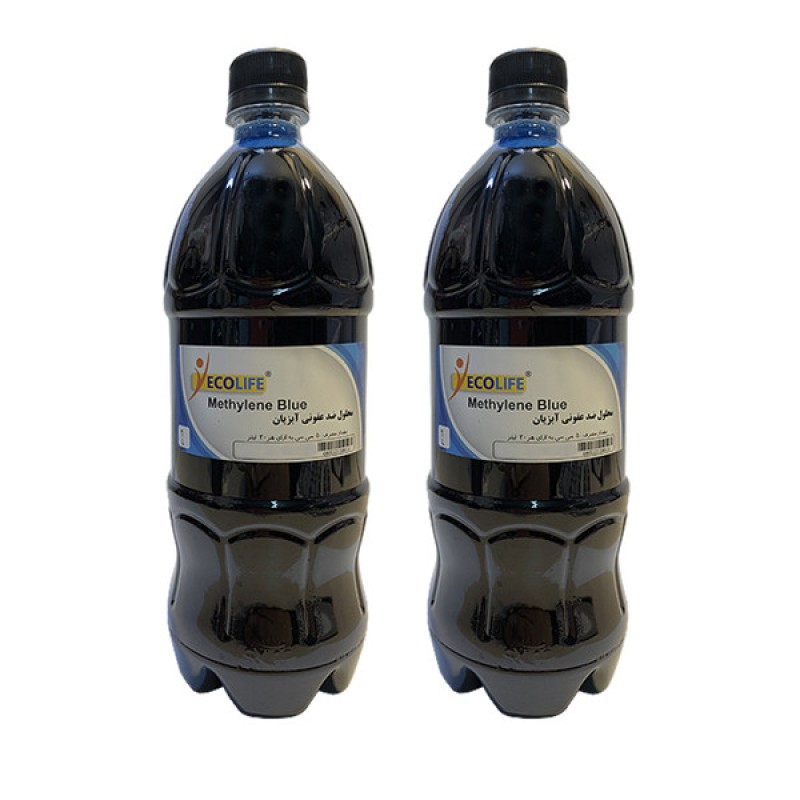 محلول ضد عفونی کننده آب آکواریوم اکولایف مدل متیلن بلو حجم 1 لیتر مجموعه 2 عددی