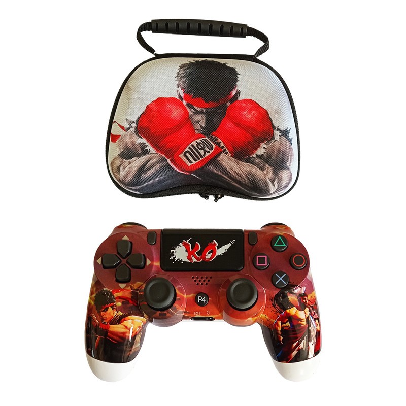 دسته بی سیم پلی استیشن 4 playx مدل Street Fighter 001 به همراه کیف