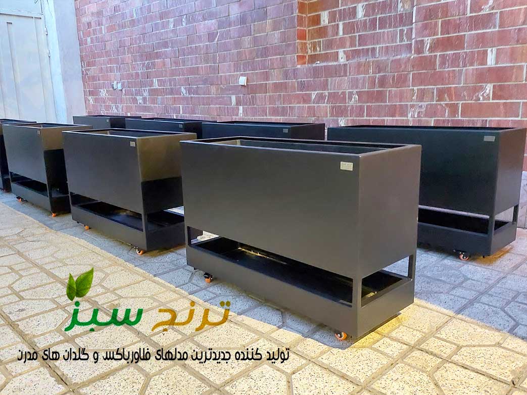 فلاور باکس فلزی چرخ دار مدل نلسون