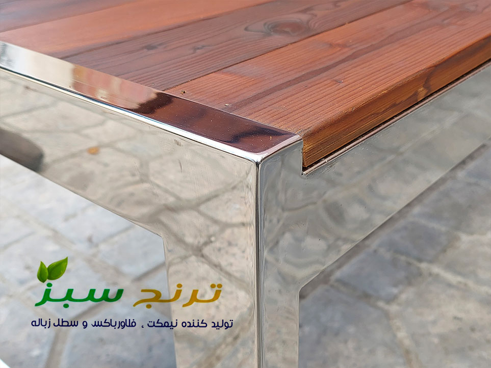 نیمکت پشتی دار استیل کد 026