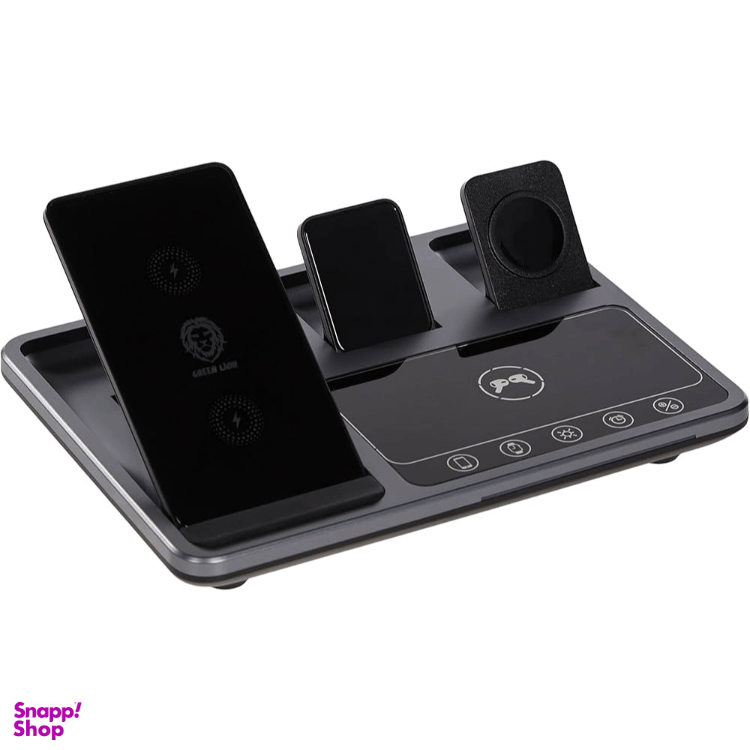 شارژر رومیزی مغناطیسی گرین لاین مدل Wireless-Ch Station 4in1