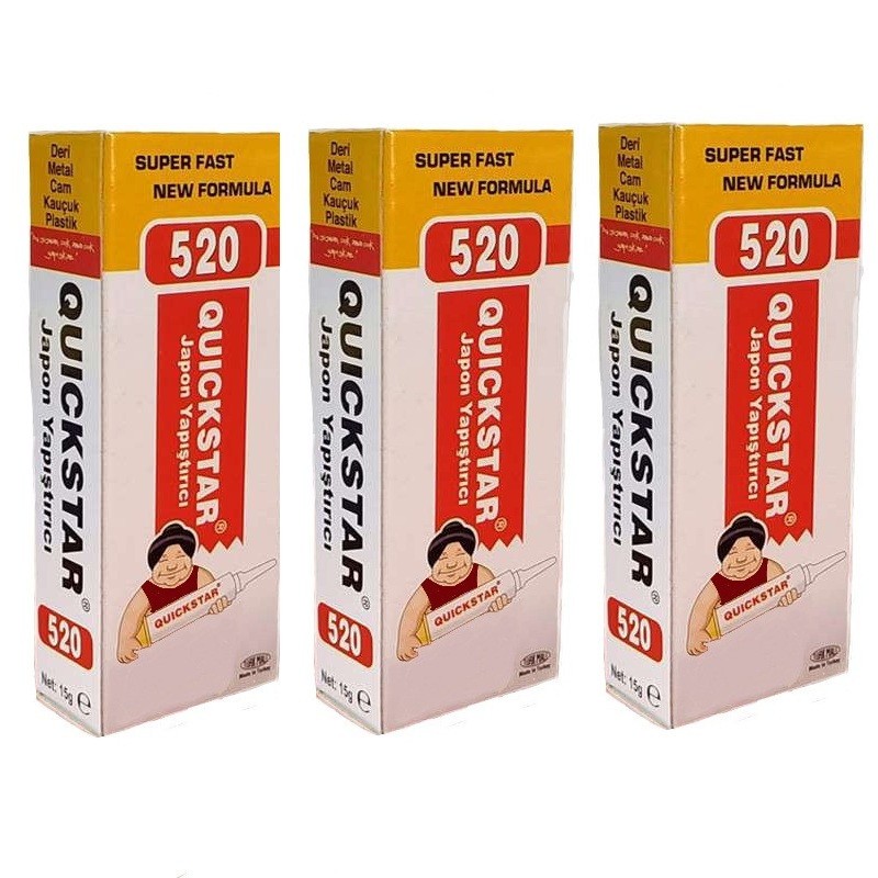 چسب قطره ای کوییک استار مدل 520 وزن 15 گرم بسته سه عددی