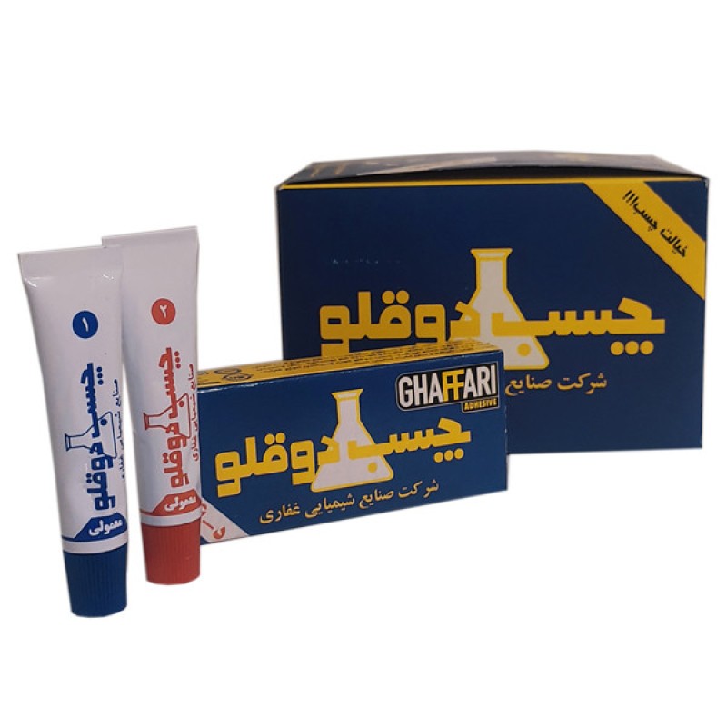 چسب دوقلو غفاری مدل 01 مات حجم 20 میلی لیتر بسته 12 عددی