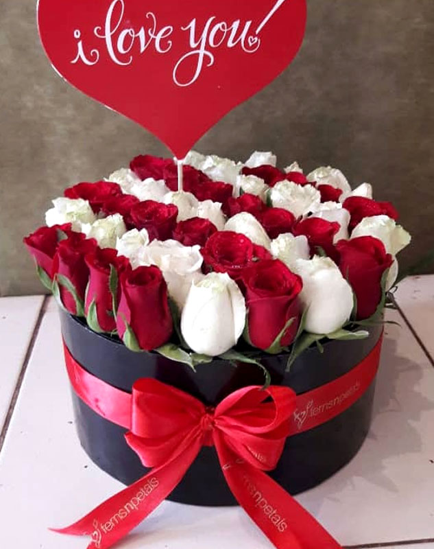 باکس گل رز گرد کد 416