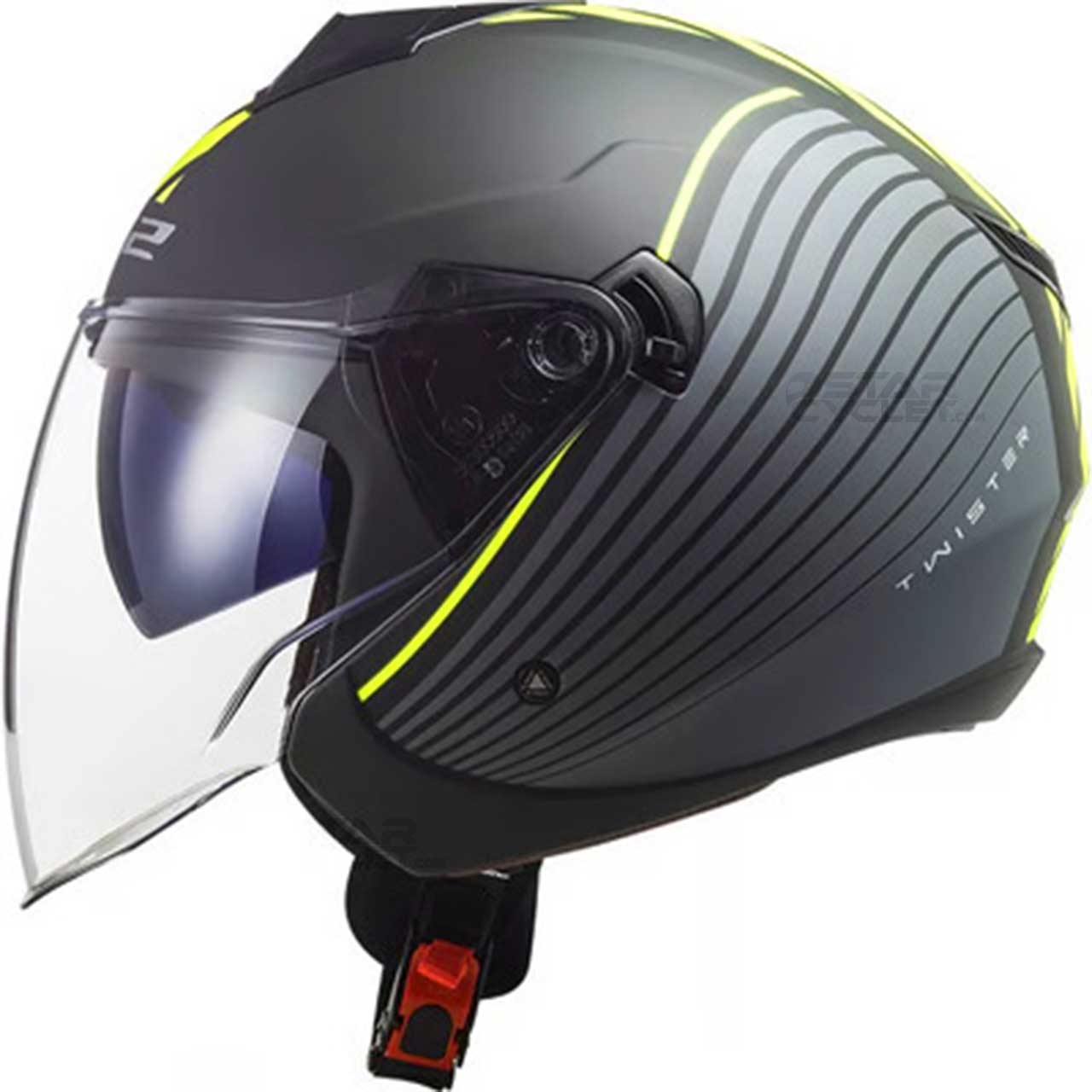 کلاه کاسکت بدون فک LS2 مدل TWISTER GRAY-BLACK-GREEN