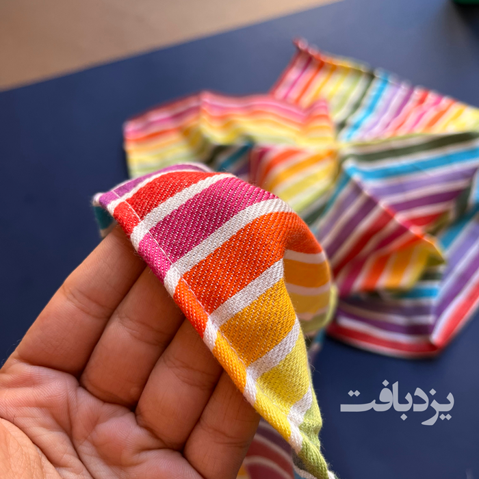 دستمال تنظیف نخی یزدی رنگین کمانی