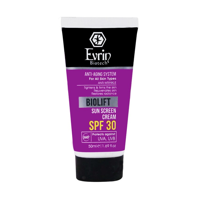 کرم ضد آفتاب بدون رنگ اورین +SPF 30 مدل biolift مناسب انواع پوست حجم 50 میلیلیتر