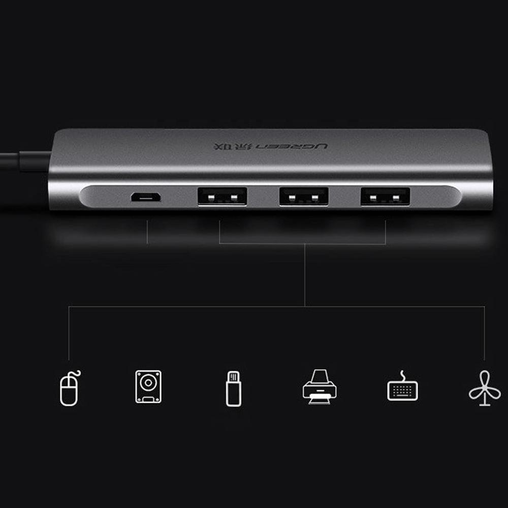 هاب تایپ سی 5 پورت یوگرین CM136 50209
