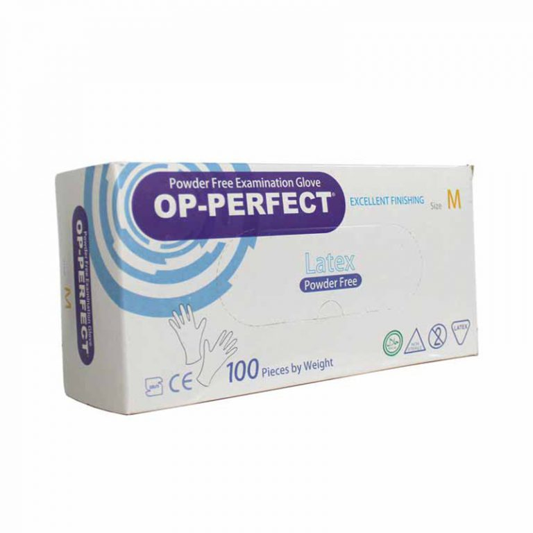 دستکش لاتکس مدل OP-PERFECT بسته 100 عددی سایز مدیوم اصل