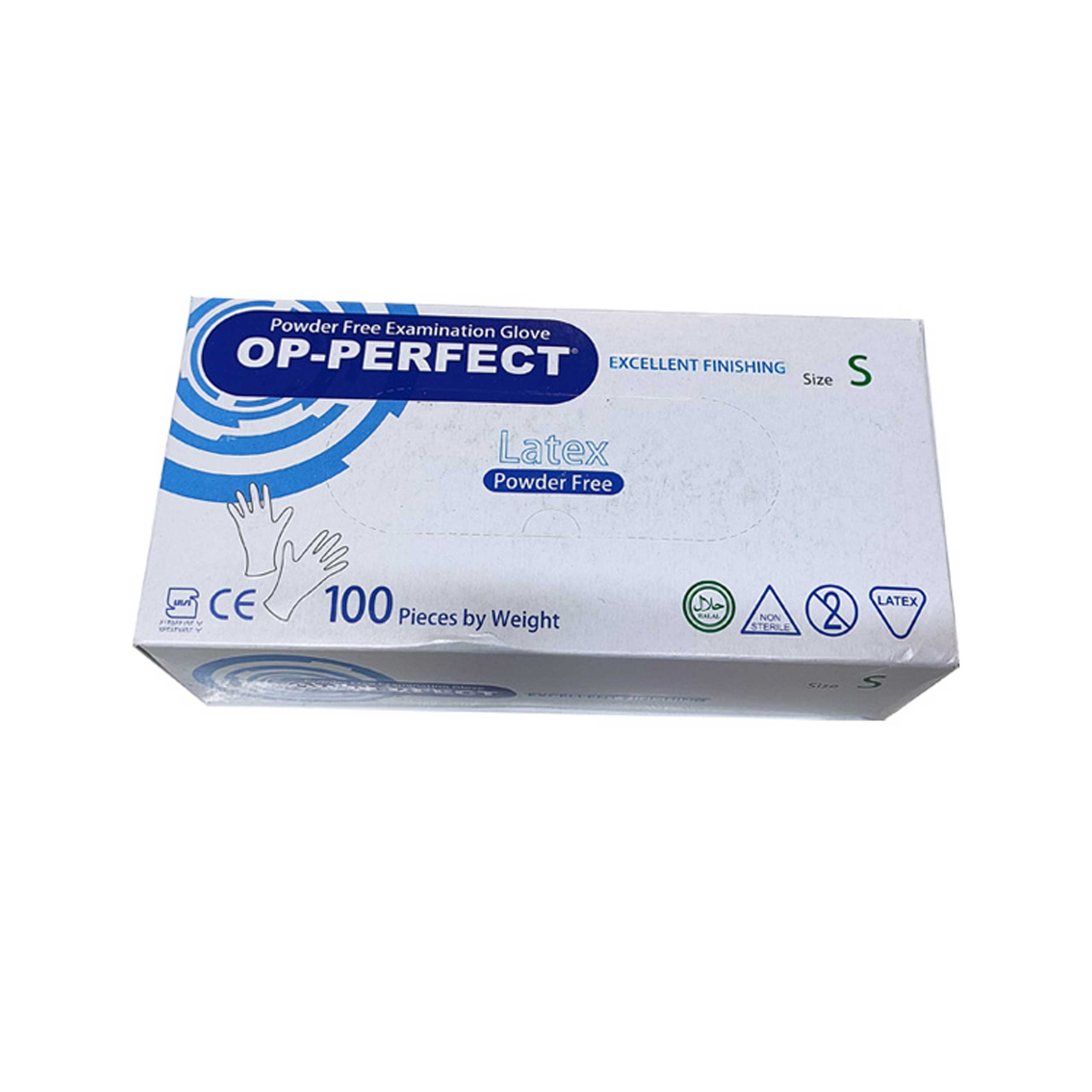 دستکش یکبار مصرف لاتکس حریر مدل OP-PERFECT سایز اسمال ده بسته 100 عددی اصل