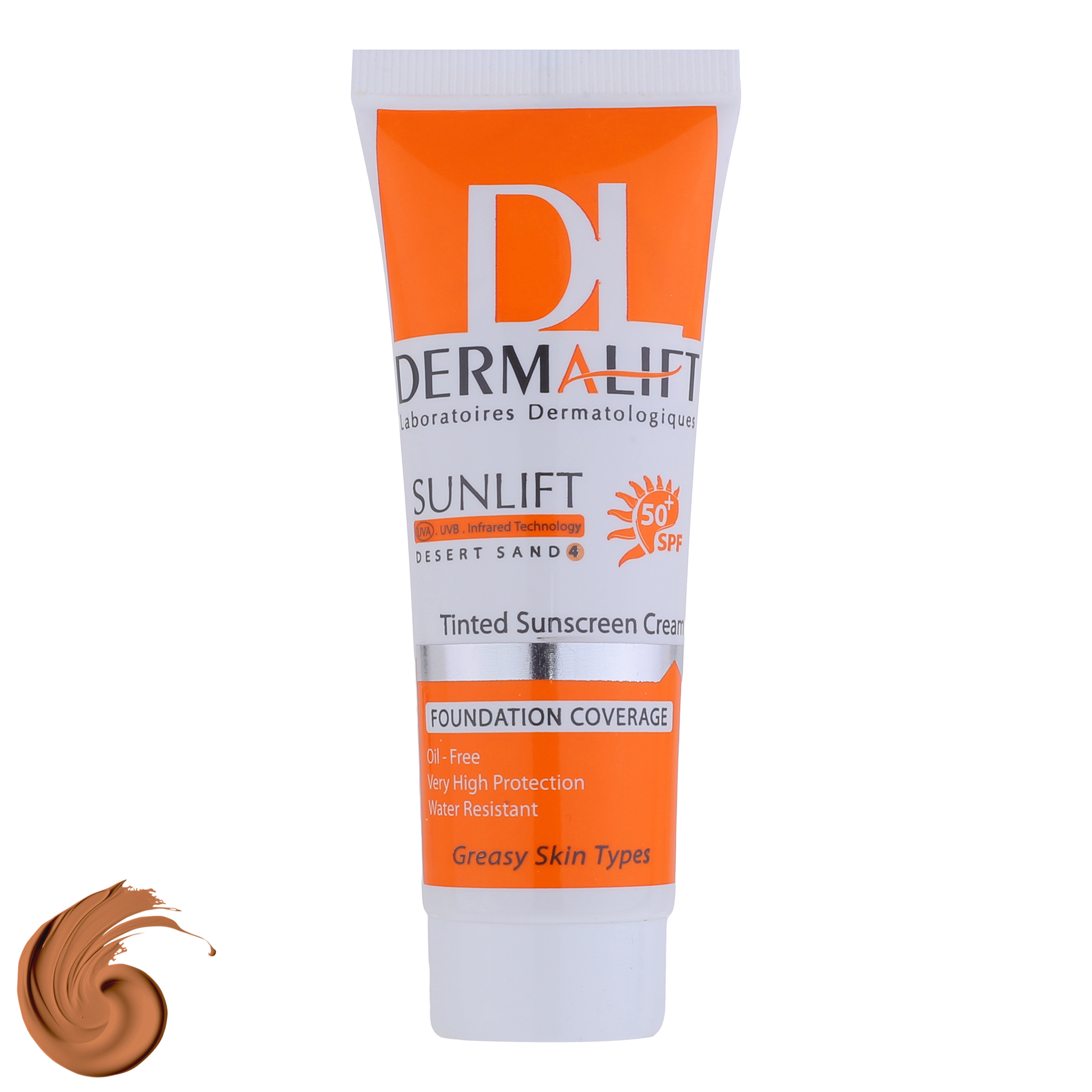 کرم ضد آفتاب رنگی درمالیفت مدل سانلیفت SPF 50 حاوی محافظ UVA و UVBمناسب پوست‌های چرب حجم 40 میلی‌لیتر اصل