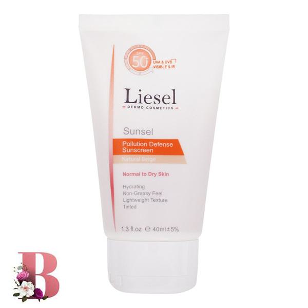 کرم ضد آفتاب رنگی لایسل SPF 50 مناسب پوست نرمال تا خشک حجم 40 میلی لیتر | Liesel Sunsel SPF 50 Tinted Sun Screen for Nor