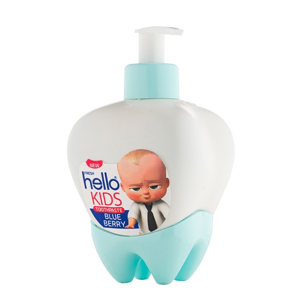 خمیر دندان پمپی کودک هلو فرش مدل 11 بچه رئیس حجم 250 گرم | Hello Fresh 11 Pumpy Toothpaste Kid 250 g