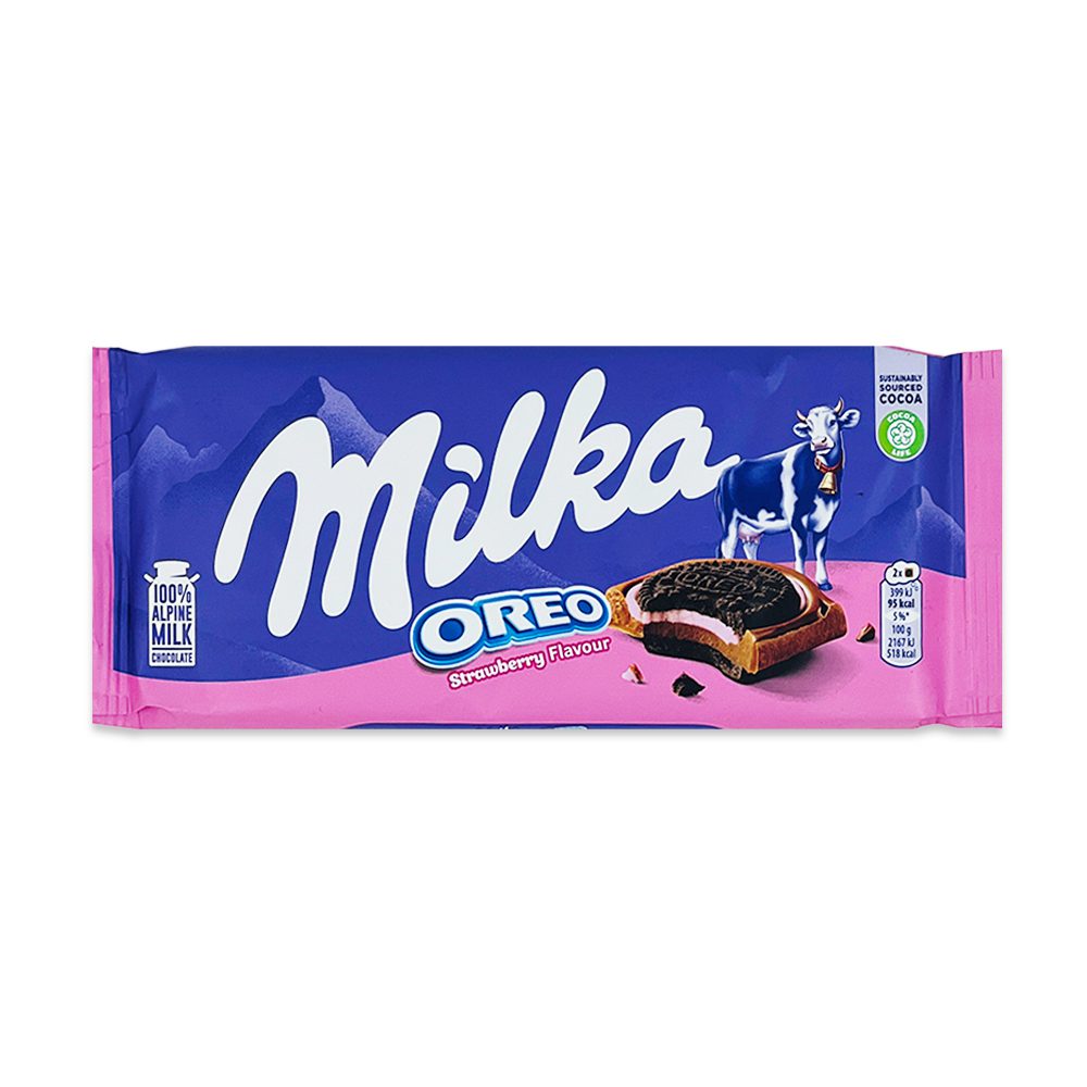 شکلات اورئو توت فرنگی میلکا 100 گرم | Milka Strawberry Oreo Chocolate 100gr